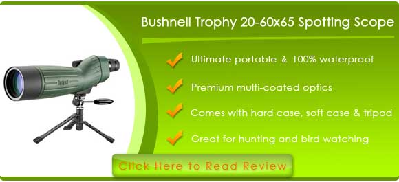 Bushnell Trophy 20-60x65 Waterproof Spotting Scope (Green)