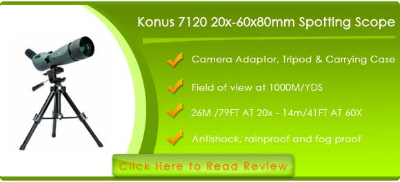 Konus 7120 20x-60x80mm Spotting Scope with Tripod And Case